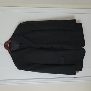 Distinction Men's Wool-blend Black Pinstripe Suit Set- Size 44R